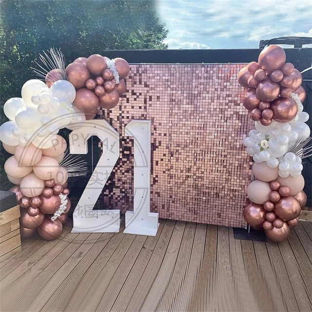 Guirlande De Ballons En Arc Blanc Et Rose, 111 Pièces, Kit Avec Rideau En  Paillettes, Pour Décoration De Fond De Mariage, Fournitures De Fête D' anniversaire - Ballons Et Accessoires - AliExpress