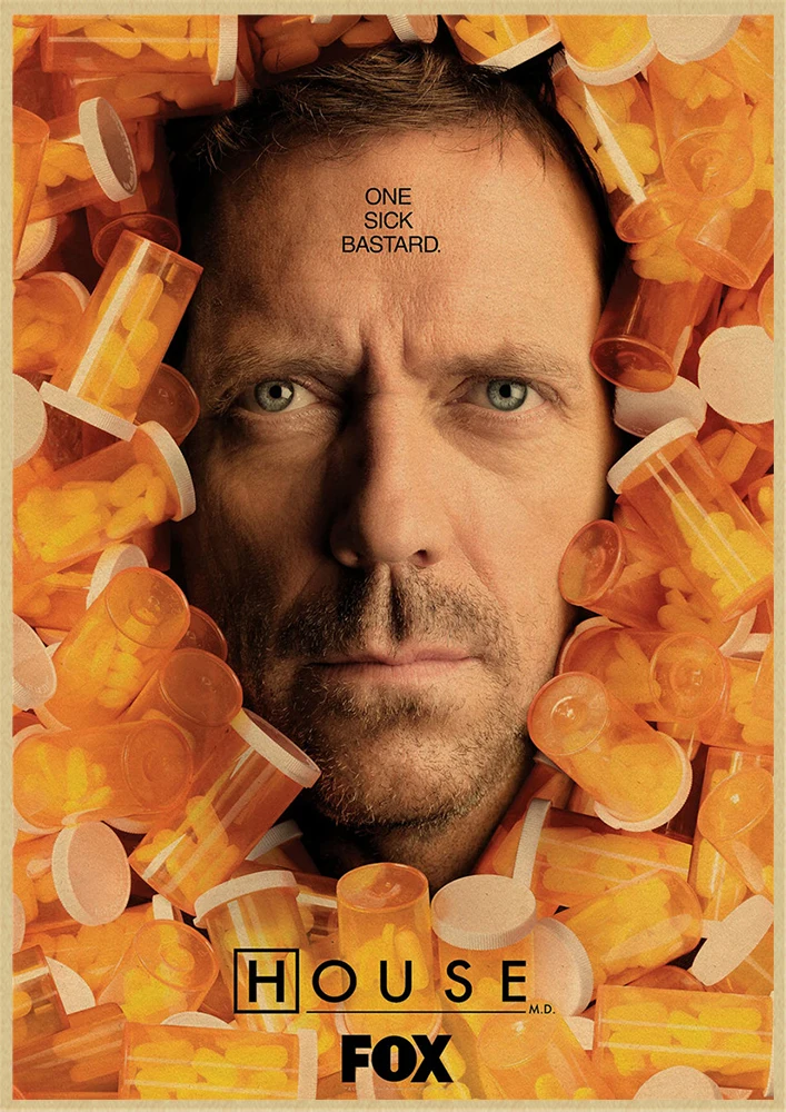 Больше стилей на выбор американский ТВ-сериал дом M.D Hugh Laurie художественный принт