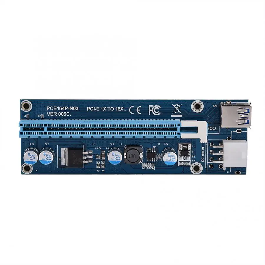 PCI-E Express 1x до 16x Mining удлинитель Riser Card адаптер SATA кабель питания