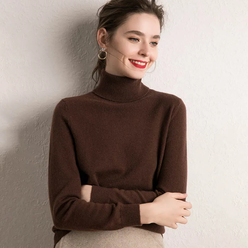 Высококачественные мягкие свитеры для женщин чистый кашемир трикотажные джемперы новые водолазки женские пуловеры 18 цветов Одежда
