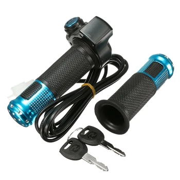 

Electric Bike Throttle Grip Scooter Handlebar LED Digital Meter Tube