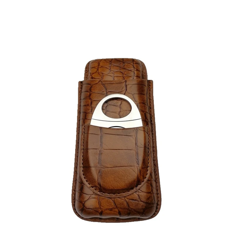 

Cuban cigar case with cigar cutter and portable humidor storage bag