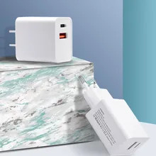 Быстрое зарядное устройство 18 Вт USB PD+ QC 3,0 быстрое зарядное устройство два порта питания зарядное устройство для samsung для iPhone для LG для HUAWEI для планшета