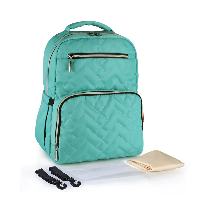 Модная сумка через плечо из водонепроницаемого нейлона Mummybag, вместительный рюкзак для мамы и ребенка, многофункциональная теплоизоляция - Цвет: Mint Green