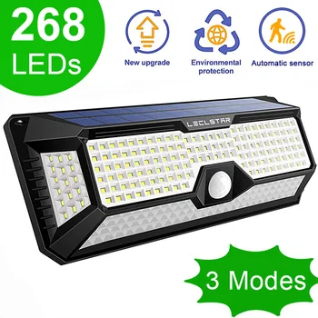 

268 LED Night Light 3 Modes Wall Light Star Projector Lamp with Motion Sensor Waterproof Powered Sunlight Decoration Garden Yard