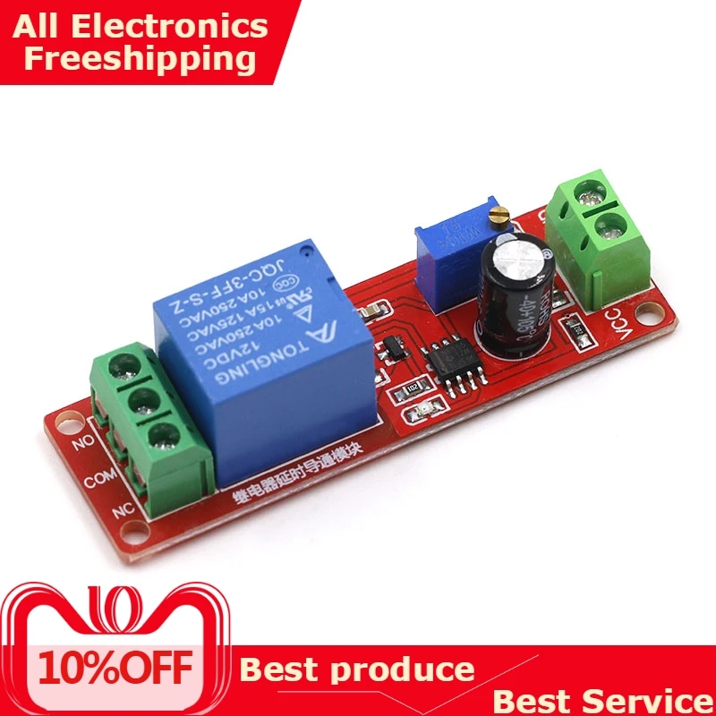 2PCS DC 12V Delay relay shield NE555 Timer Switch Adjustable Module 0~10S
