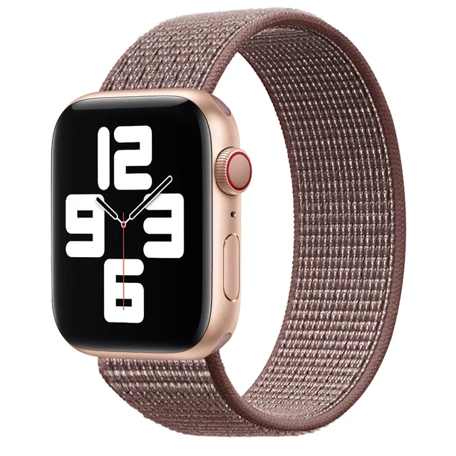 Aceshley Hot Selling 2021 New Upgrade Braided Solo Loop Elastic Nylon Straps for Apple Watch Band Series 6/SE/5/4/3/2/1 Smokey Mauve