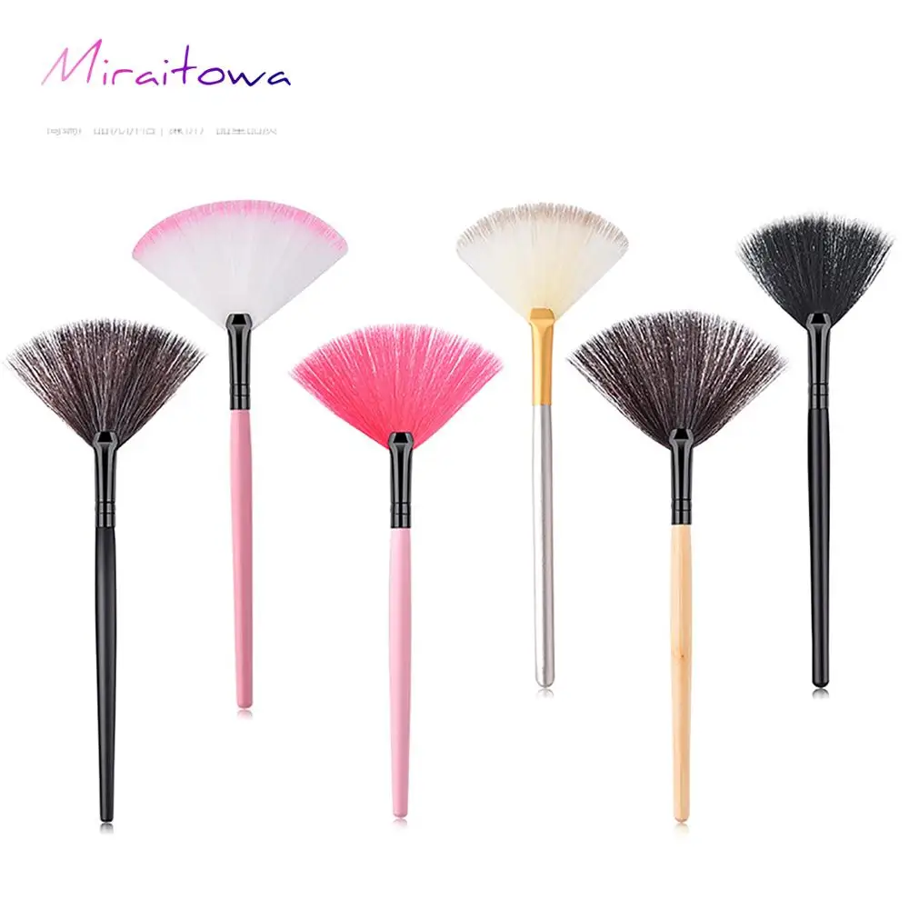 

Single Cosmetic Brushing and Beauty Tool Small Fan Face Handle Factory Direct Sales GUJHUI