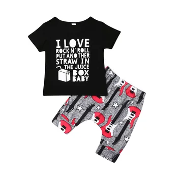 

Pudcoco US Stock Summer Newborn Toddler Baby Boy Clothing Set 1-4Y Print Letter T Shirt Tops+Shorts Pants Outfits Clothes 2pcs