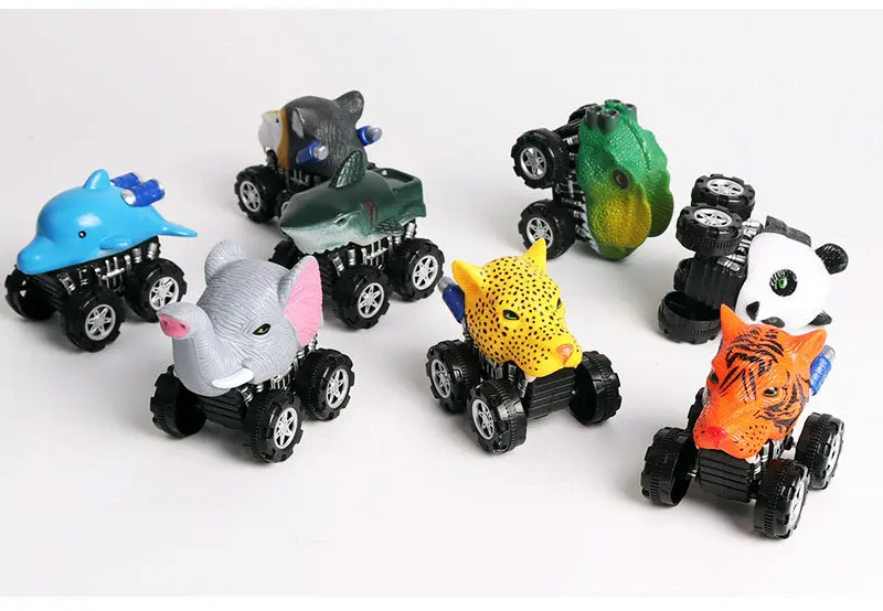 Yi Xin Sheng Model Dinosaur Toy Pull Back car t-Rex Tiger Animal Oceans Toy Drop-resistant Warrior Race Car