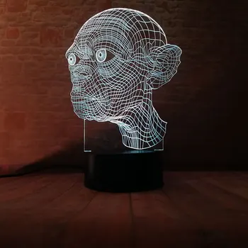 

Flashing 3D Illusion Led Lamp Colorful Touch Nightlight Skull Gollum Model action & toy figures