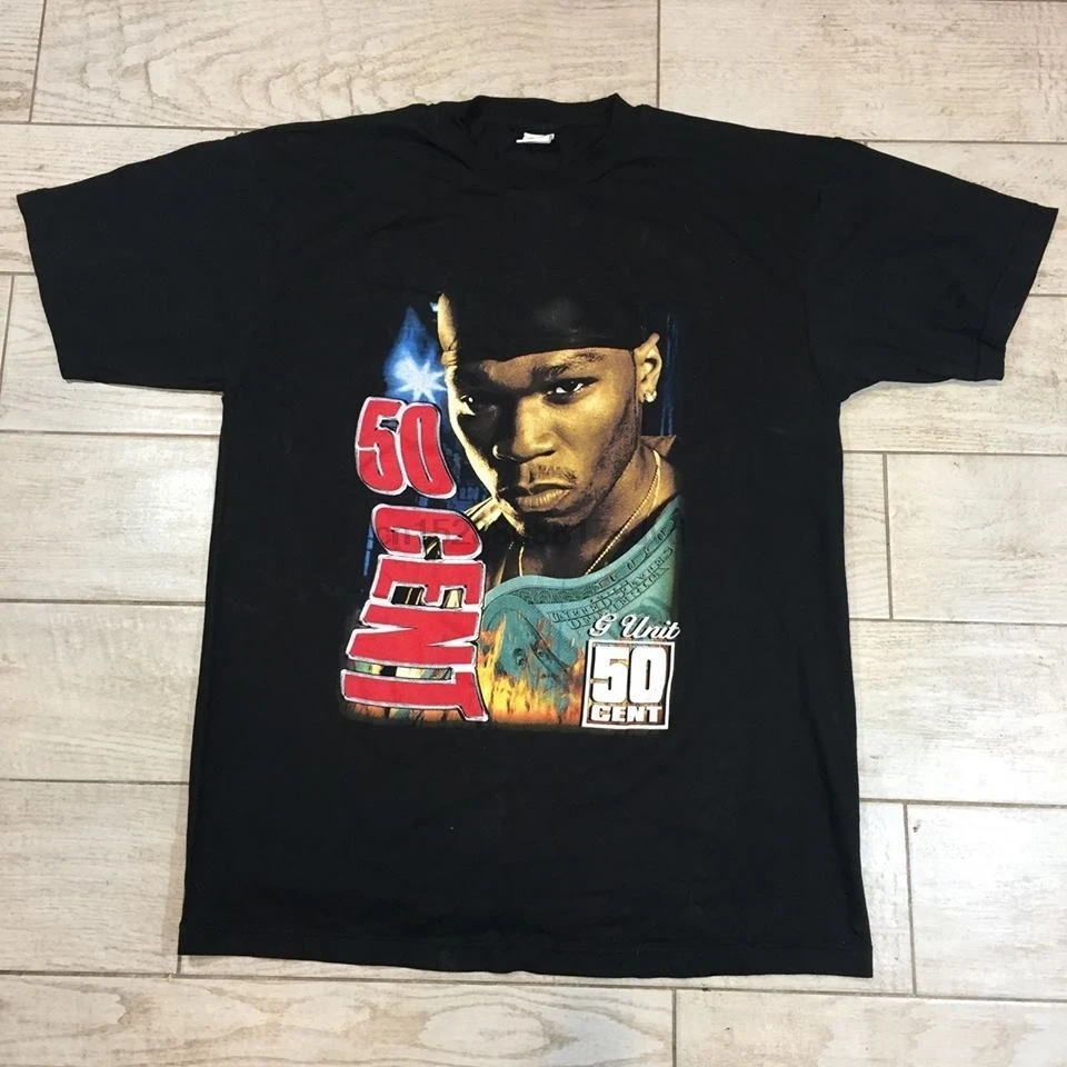 50 CENT-разбогатеть или померить-футболка Rap Tee редкая двухсторонняя все размеры # AZ +