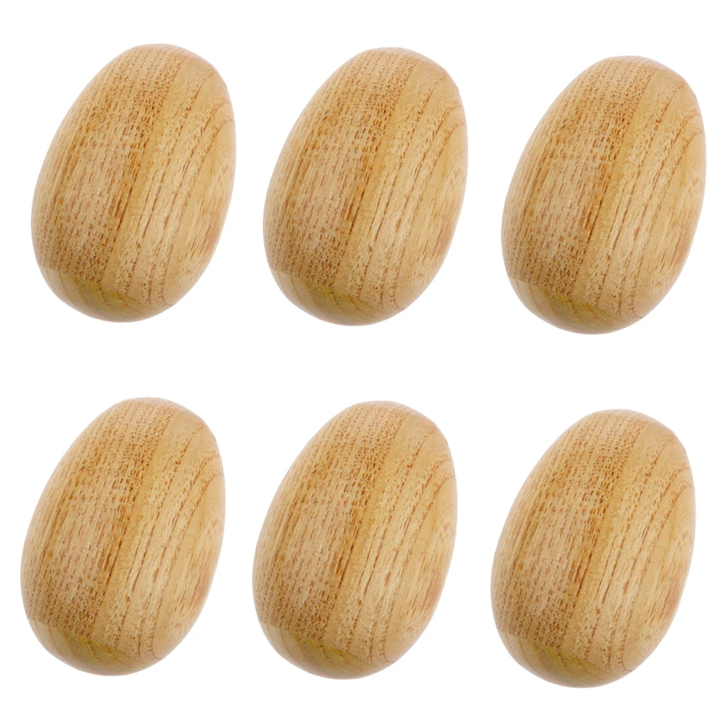 6 Pieces Handcrafted Wooden Egg Shaker Instrument Rattle Toy for Children 6 Pieces Handcrafted Wooden Egg Shaker Instrument Rattle Toy for Children