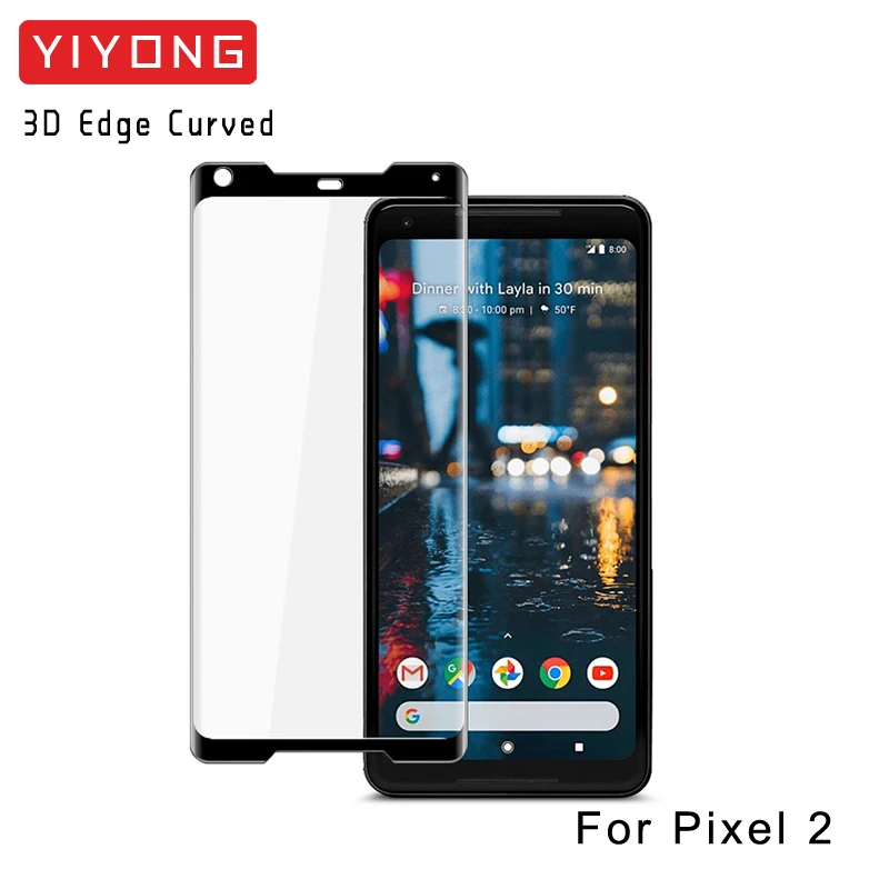 YIYONG 3D Edge изогнутое стекло для Google Pixel 2 XL Закаленное стекло-экран протектор для Google Pixel 3 3A XL Pixel2 Pixel3 A стекло - Цвет: For Pixel 2