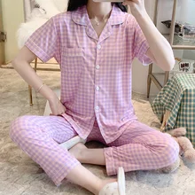 Women Pajamas Set Summer Short Sleeve Girl Sleepwear Pijama Nightwear Pyjamas For Women Suit Female mujer Clothing Set 2021