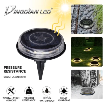 

Solar LED Lawn Light Solar Flood Light Outdoor Garden Parth Street Lanterns Warm White Light Control Waterproof Round Lawn Lamp