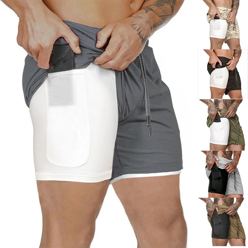 Новые мужские летние шорты для бега спортивные быстросохнущие фитнеса штаны |