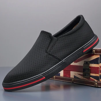 

New Men's Summer Breathable Canvas Shoes Casual Linking Slip-on Lazy Fashion Hollow-out Porous Shoes off white gray shoes brand