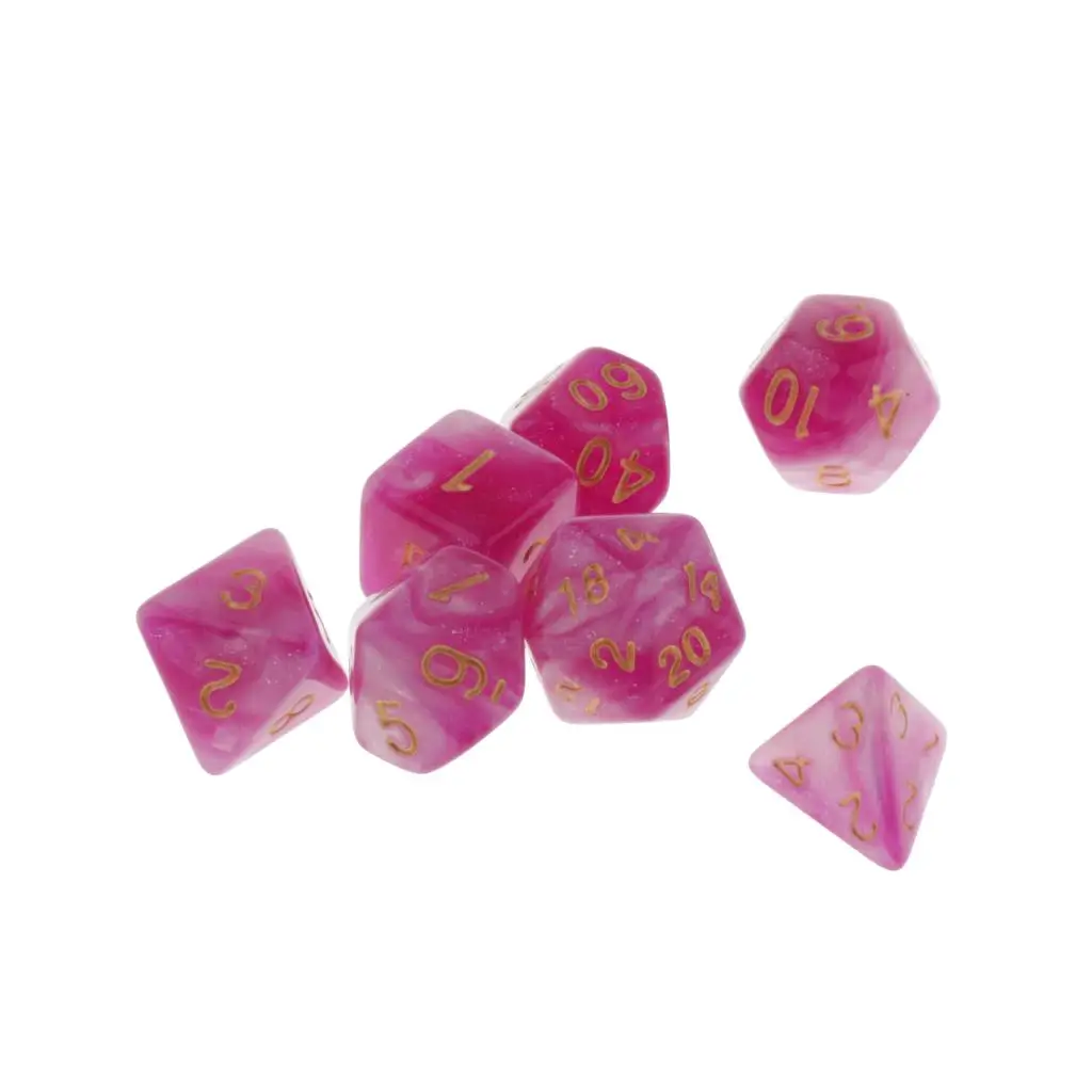  7 Die Polyhedral Dice Dungeons & Dragon D4-D20 D12 Dices Board Game Accessories DND Role Playing Game Dice Set