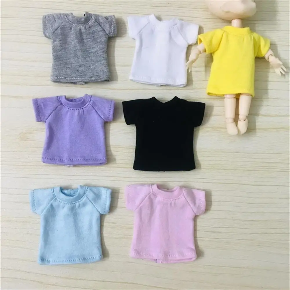 New cute ob11 clothes short-sleeved T-shirt suitable for ob11 obitsu 1/10 dolls 11 Molly 1/12 bjd doll clothes accessories