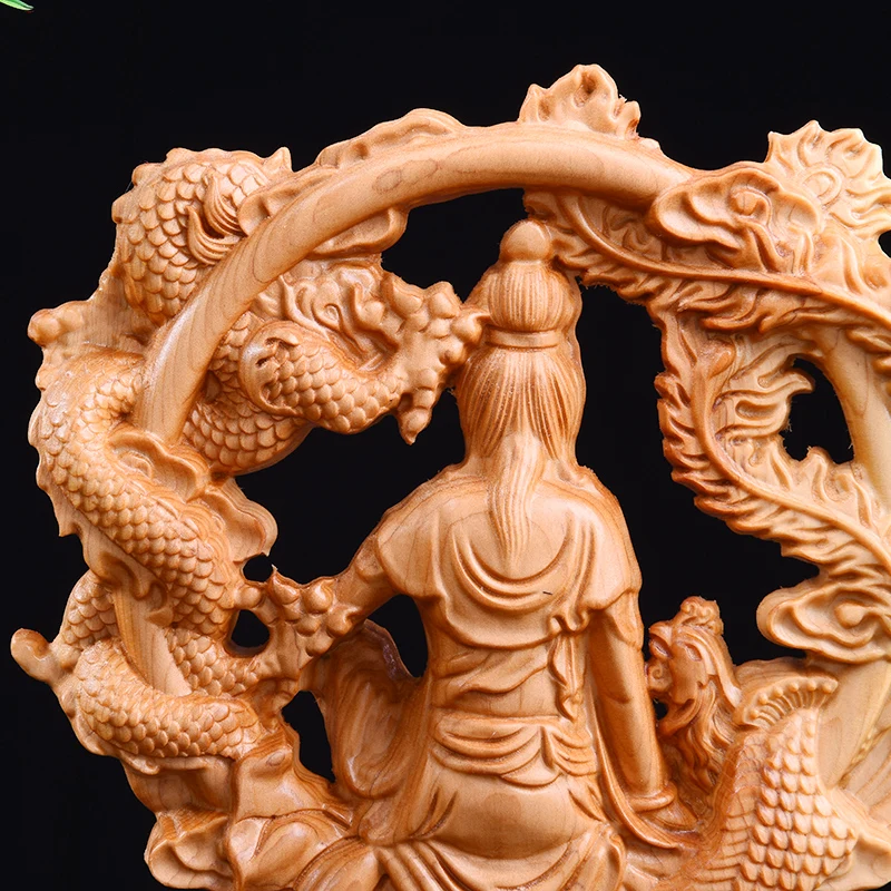 Thuja деревянная статуя Гуаньинь китайское украшение для дома Lucky Wood Feng Shui Boxwood Мифы