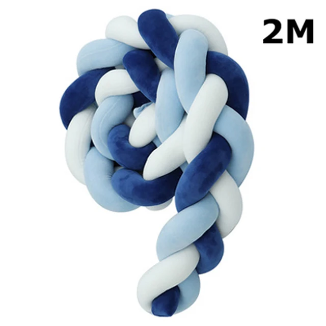 2M Multicolor 6 2 м Длина Детская кровать бампер 4 косы детская кровать Декор чистый плетение плюшевый узел кроватка бампер протектор Детская комната Декор - Цвет: 2M Multicolor 6