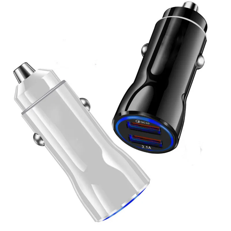 Автомобильное зарядное устройство 18 Вт 3 1 А Quick Charge 0 универсальное с двумя USB