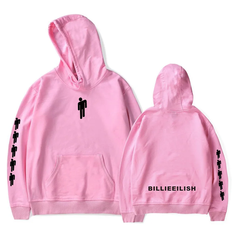 Зимние женские куртки Billie Eilish 3d принт Harajuku толстовки Femme толстые теплые на молнии толстовка с капюшоном Спортивная толстовка - Цвет: Pink A