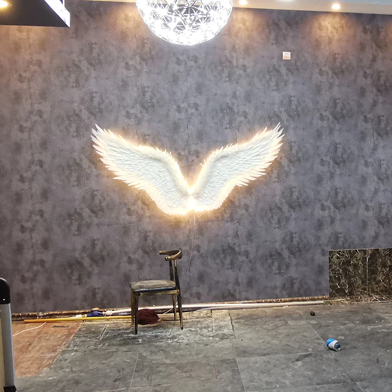 Популярный фон украшения стены реквизит освещенные ангельские крылья с перьями 220V простые и супер творческие реквизит крючки на крыльях
