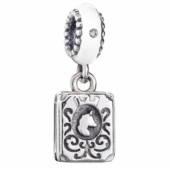 

New 925 Sterling Silver Bead Charm Vintage Book Our Fairytale Pendant Beads Fit Pandora Bracelet Bangle Diy Jewelry
