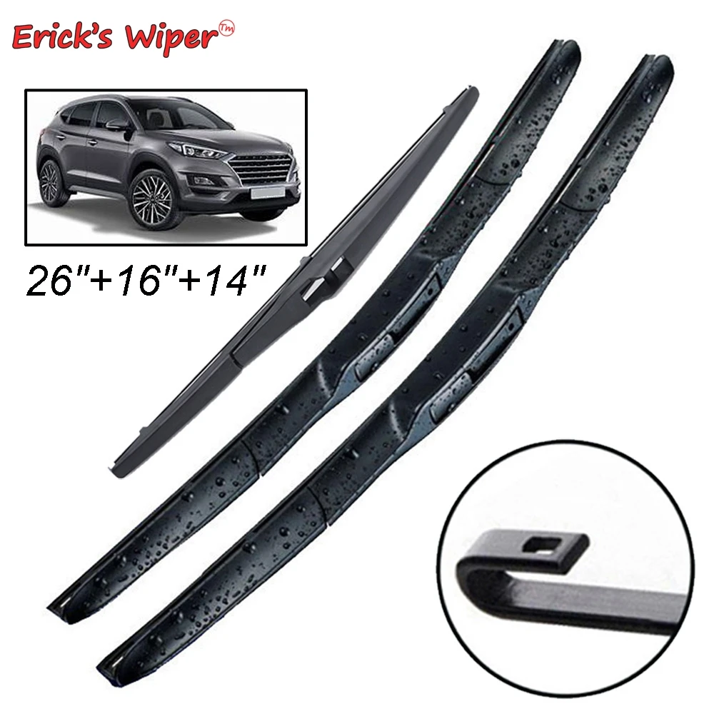 Erick's Wiper Front & Rear Wiper Blades Set For Hyundai Tucson Tl 2016