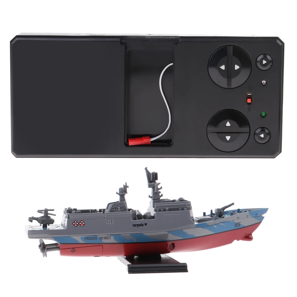 Mini Remote Control RC Frigate  Boat Electric Toy Ship Kids Simulation Model