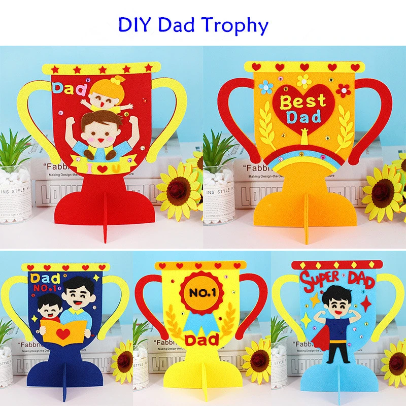 Trofeo de papá no tejido para niños, regalos hechos a mano para el Día del  Padre, artesanías, juguetes artesanales de jardín de infantes, recompensa  de papá|Juguetes artesanales| - AliExpress