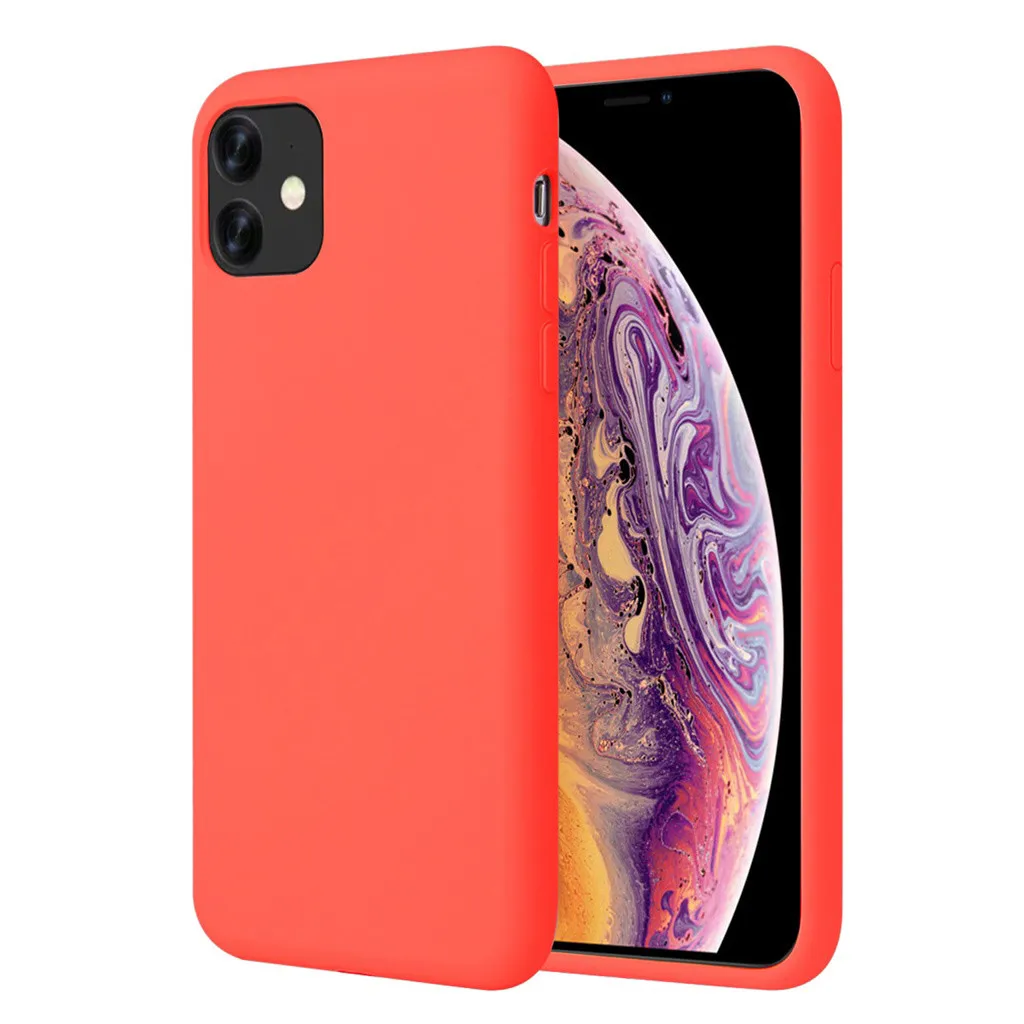 Mosunx для iphone 11, 6,1 дюймов и Pro Max, 6,5 дюймов, Pro, 5,8 дюймов, жидкий силиконовый гель, резина, полный корпус, ударопрочный, защитный - Цвет: Оранжевый