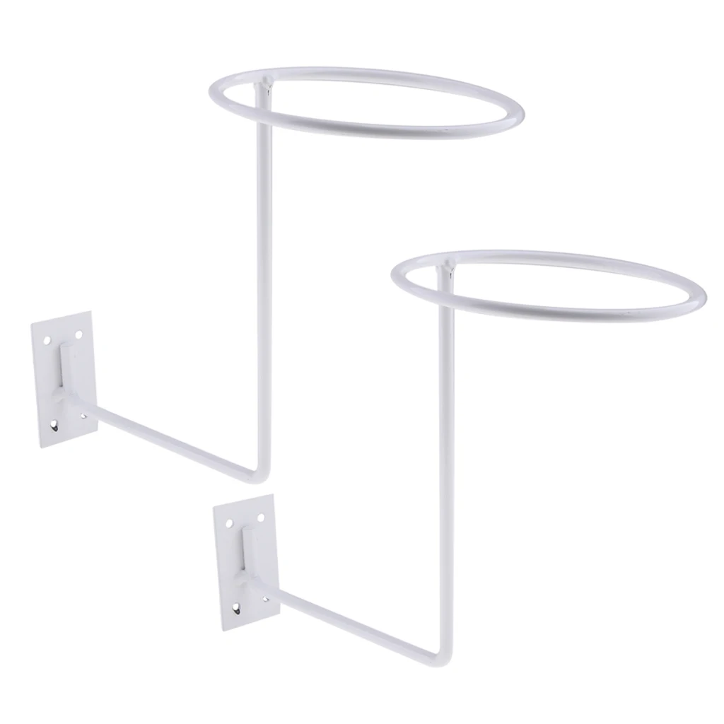 2x White Steel Helmet Holder Jacket Hanger Wall Mounted Multifunctional Rack  Motorcycle Accessories