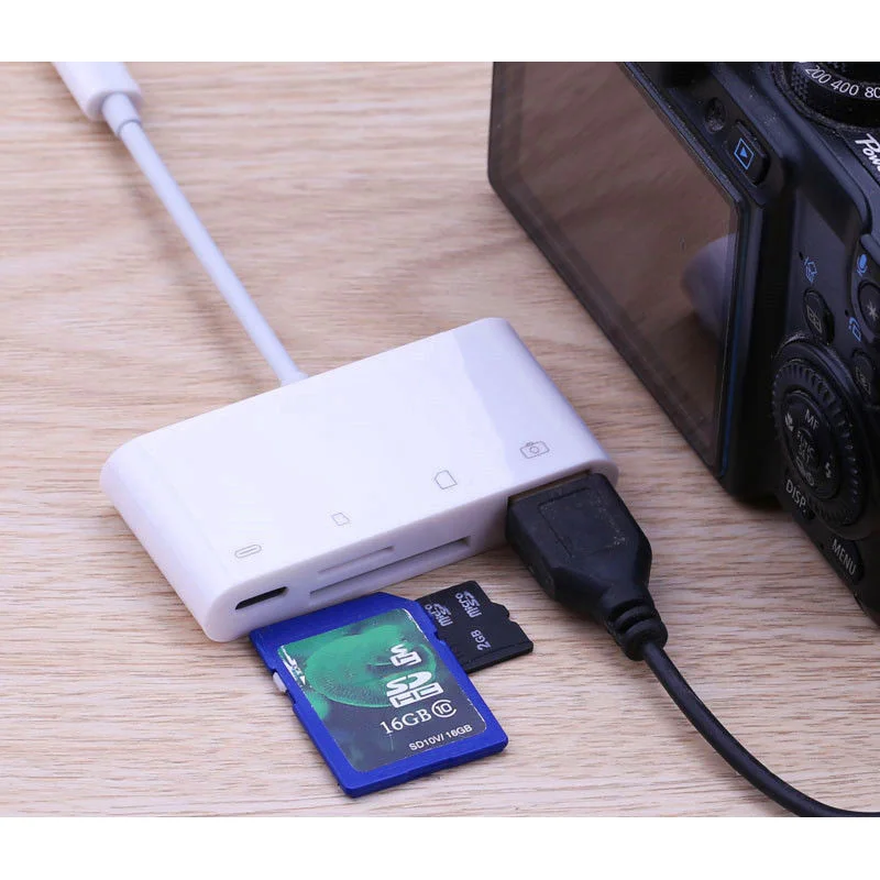 4 в 1 картридер OTG для iOS телефона SD TF карта памяти USB комплект подключения камеры