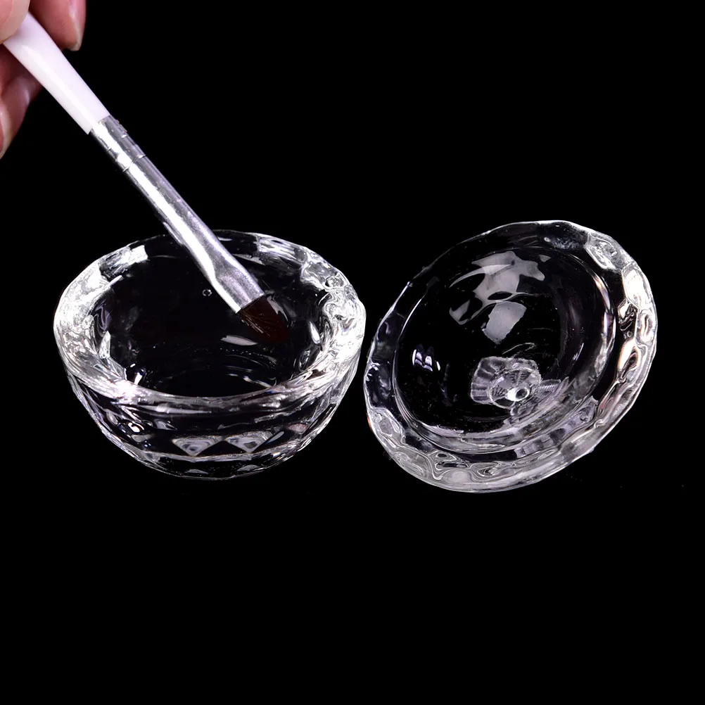 1PC Acrylic Powder Liquid Crystal Glass Dappen Dish Lid Bowl Cup Holder Manicure Equipment Nail Tool For Nail Art