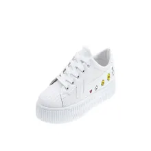 Женская парусиновая обувь; Новинка года; сезон весна-осень; простой модный галстук-картина высокого качества; Повседневная Белая обувь с закрытым носком