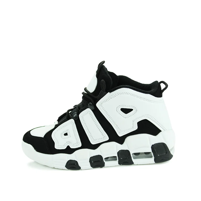 YHKLERZU/Новинка; брендовая Баскетбольная обувь для мужчин и женщин; спортивная обувь с высоким берцем и воздушной подушкой; Мужская Спортивная обувь; удобные детские кроссовки - Цвет: Black White