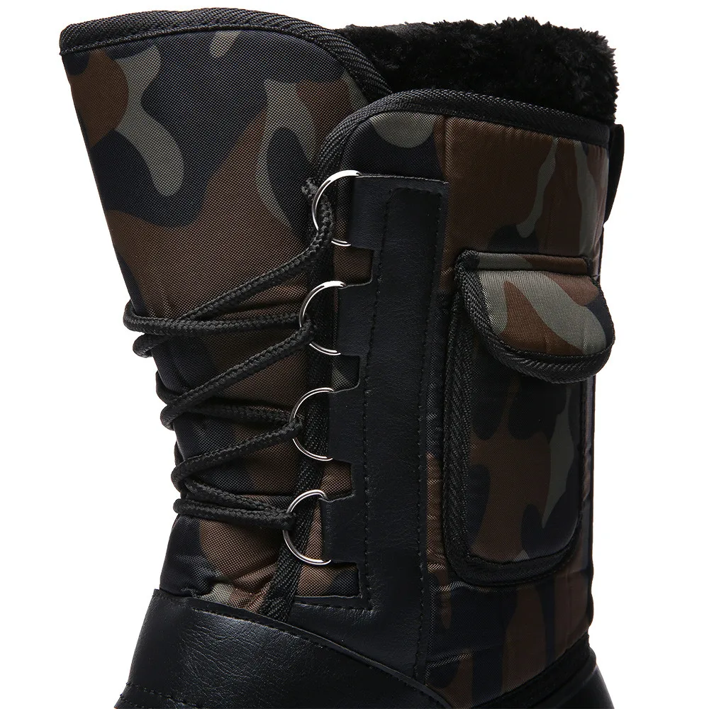 Chaussure homme; коллекция года; зимние мужские теплые камуфляжные военные ботинки для отдыха; износостойкие зимние ботинки;# ES