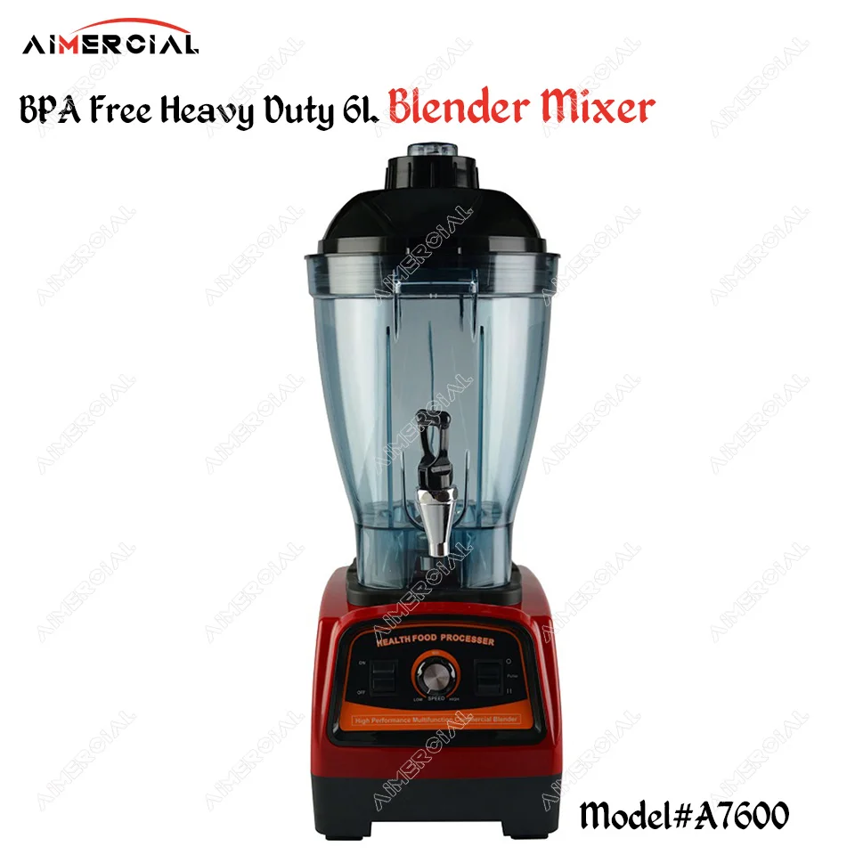 

A7600 BPA free 2800W Heavy Duty 6L Blender Mixer Commercial Juicer Food Processor Ice Smoothie Blender with Japan Blade