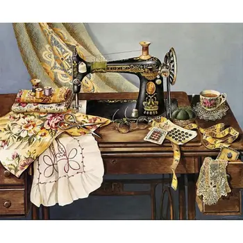 

Full 5D Diy Diamond Painting Cross Stitch "Sewing machine" 3D Diamond Embroidery Rhinestone Decor Paintings