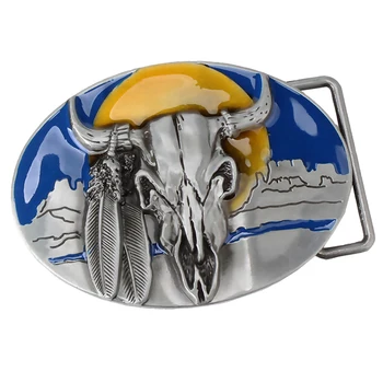 

Zinc Alloy Belt Buckle Lady Men Classic Vintage Western Cowboy Cow Head Novelty Clothing