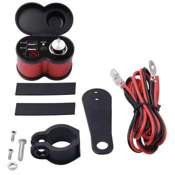 

Multi-function Rechargeable Motorcycle Cigarette Lighter With Digital Display Switch Aluminum Alloy Waterproof Car Charging