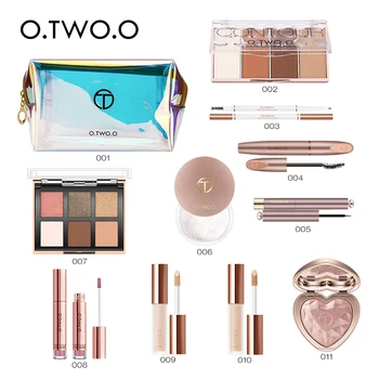

O.TWO.O Makeup Kit Cosmetics Set With Case Free Shipping For Woman Beginners Concealer Lipstick Eyebrow Mascara Highlither Blush