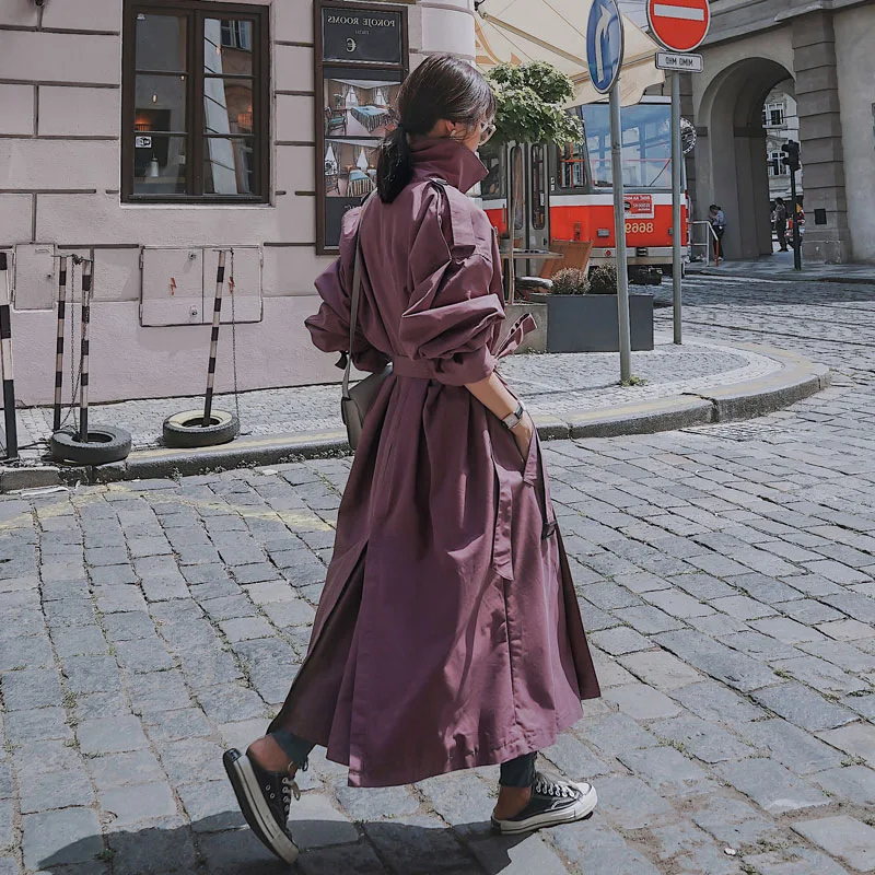 

Photo Shoot Trench Coat Women's Mid-length 2019 Autumn New Style Korean-style Loose-Fit Students Fashion Popular waitmore Coat