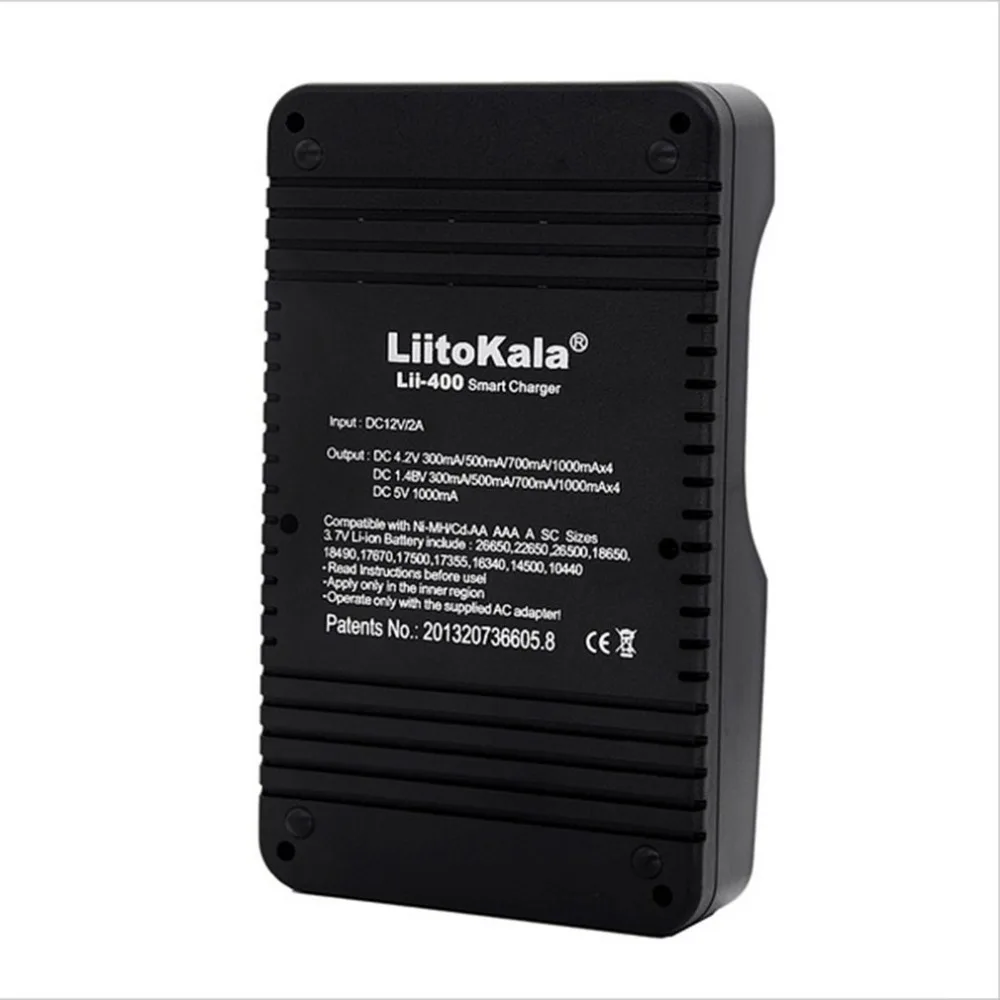 Liitokala Lii-400 18650 зарядное устройство с ЖК-дисплеем 26650 21700 14500 10440 4 слота NiMH Li-Ion умное Универсальное зарядное устройство