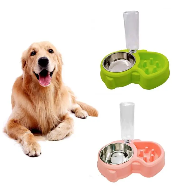 3pcs Stainless Steel Double Dog Cat Drinking Bowls Dual-use Bowls for Pet