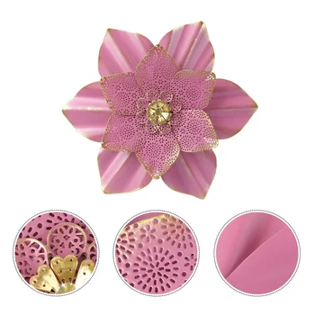 

1Pc Artificial Flower Metal Wall Decoration Creative Indoor Ornament (Pink)