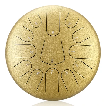 

Portable 12 Inch Hand Drum Instrument Steel Tongue Drum 13 Notes with Travel Bag Mallets Tank Drum Chakra Drum Percussion